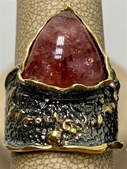 *Кольцо р.17,5 Турмалин Малханское  Месторождение АРТ 53353 (ВЕС 9,72 Г) - фото 213262