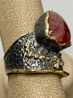 *Кольцо р.17,5 Турмалин Малханское  Месторождение АРТ 53353 (ВЕС 9,72 Г) - фото 213263