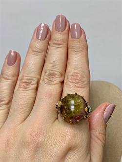 *Кольцо р.18,5 Турмалин Малханское Месторождение АРТ 66921 (ВЕС 10,8 Г) - фото 213304