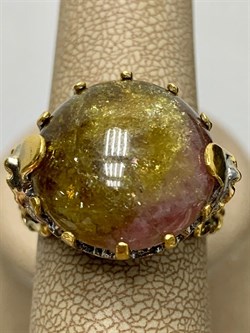 *Кольцо р.18,5 Турмалин Малханское Месторождение АРТ 66921 (ВЕС 10,8 Г) - фото 213316