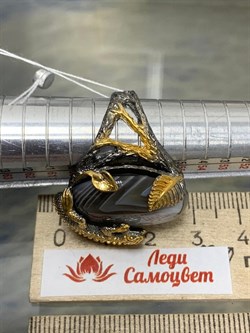 *Кольцо р.18,5 Агат Ботсвана АРТ 15-583 ВЕС 15,56 Г - фото 213467