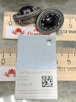 *Серьги Черная Шпинель Шри-Ланка АРТ 139-399 ВЕС 14,68 Г - фото 213545 *Серьги Черная Шпинель Шри-Ланка АРТ 139-399 ВЕС 14,68 Г - фото 213545