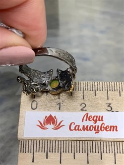 *Кольцо р.18 Опал Эфиопия АРТ 53366-6 (ВЕС 5,01 Г) - фото 213716