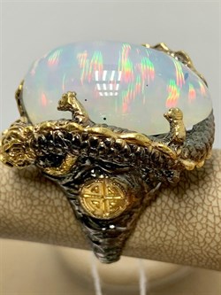 *Кольцо р.17,5 Опал Эфиопия АРТ 49310 (ВЕС 26,01 Г) - фото 213918