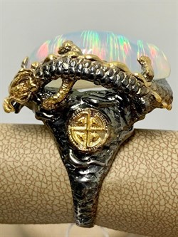 *Кольцо р.17,5 Опал Эфиопия АРТ 49310 (ВЕС 26,01 Г) - фото 213919