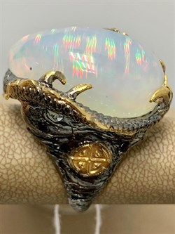 *Кольцо р.17,5 Опал Эфиопия АРТ 49310 (ВЕС 26,01 Г) - фото 213922