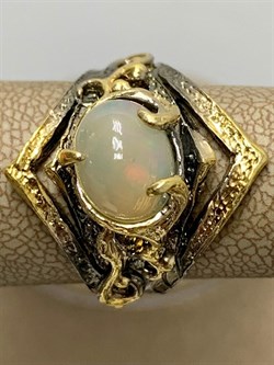 *Кольцо р.17,5 Опал Эфиопия АРТ 53059 (ВЕС 7,51 Г) - фото 213965