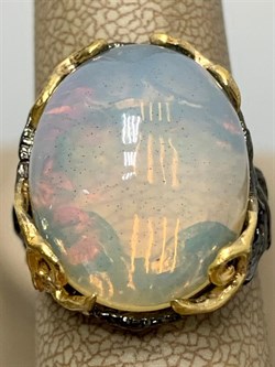 *Кольцо р.17,75 Опал Эфиопия АРТ 38092 (ВЕС 9,02 Г) - фото 214003