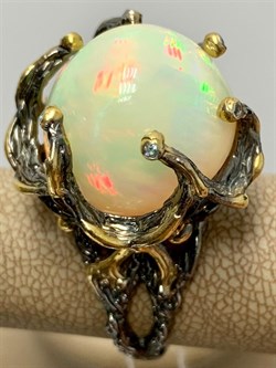 *Кольцо р.18  Опал Эфиопия АРТ 36335 (ВЕС 14,99 Г) - фото 214033