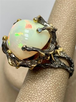 *Кольцо р.18  Опал Эфиопия АРТ 36335 (ВЕС 14,99 Г) - фото 214036