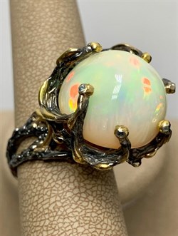 *Кольцо р.18  Опал Эфиопия АРТ 36335 (ВЕС 14,99 Г) - фото 214038