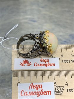 *Кольцо р.18 Опал Эфиопия АРТ 32620 (ВЕС 15,09 Г) - фото 214154