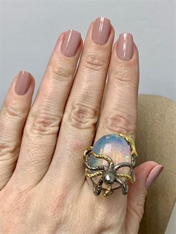 *Кольцо р.18 Опал Эфиопия АРТ 41099 ВЕС 15,62 Г - фото 214170