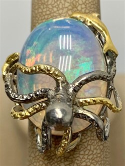 *Кольцо р.18 Опал Эфиопия АРТ 41099 ВЕС 15,62 Г - фото 214173