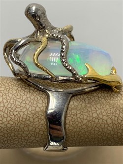 *Кольцо р.18 Опал Эфиопия АРТ 41099 ВЕС 15,62 Г - фото 214175