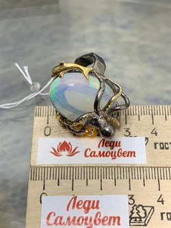 *Кольцо р.18 Опал Эфиопия АРТ 41099 ВЕС 15,62 Г - фото 214177