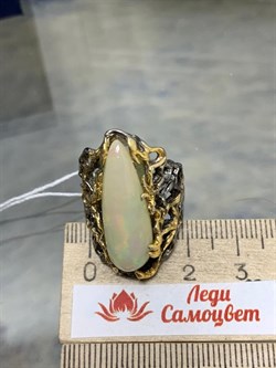 *Кольцо р.18 Опал Эфиопия АРТ 45318 (ВЕС 9,34 Г) - фото 214221