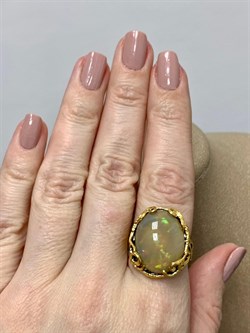 *Кольцо р.18 Опал Эфиопия АРТ 47106 (ВЕС 7,75 Г) - фото 214226