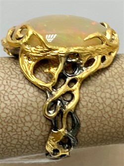 *Кольцо р.18 Опал Эфиопия АРТ 47106 (ВЕС 7,75 Г) - фото 214233