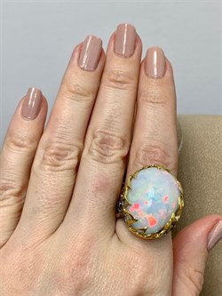 *Кольцо р.18 Опал Эфиопия АРТ 49028 (ВЕС 13,89 Г) - фото 214269