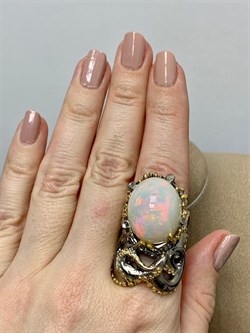 *Кольцо р.18 Опал Эфиопия АРТ 49158 (ВЕС 24,12 Г) - фото 214286