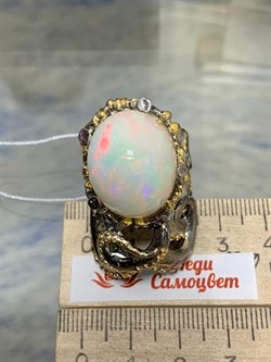 *Кольцо р.18 Опал Эфиопия АРТ 49158 (ВЕС 24,12 Г) - фото 214290