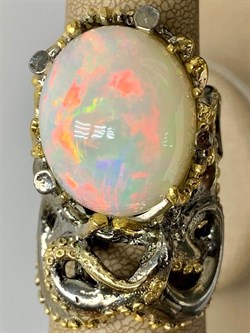 *Кольцо р.18 Опал Эфиопия АРТ 49158 (ВЕС 24,12 Г) - фото 214293