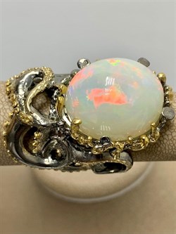 *Кольцо р.18 Опал Эфиопия АРТ 49158 (ВЕС 24,12 Г) - фото 214294