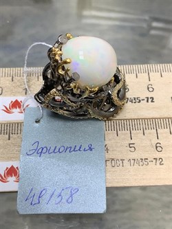 *Кольцо р.18 Опал Эфиопия АРТ 49158 (ВЕС 24,12 Г) - фото 214299