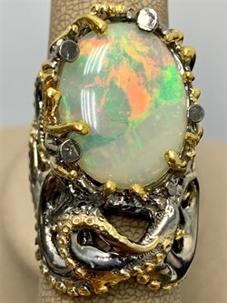 *Кольцо р.18 Опал Эфиопия АРТ 49336 (ВЕС 22,44 Г) - фото 214308