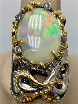 *Кольцо р.18 Опал Эфиопия АРТ 49336 (ВЕС 22,44 Г) - фото 214310