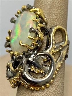 *Кольцо р.18 Опал Эфиопия АРТ 49336 (ВЕС 22,44 Г) - фото 214313