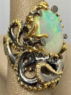 *Кольцо р.18 Опал Эфиопия АРТ 49336 (ВЕС 22,44 Г) - фото 214314