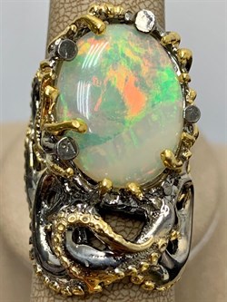 *Кольцо р.18 Опал Эфиопия АРТ 49336 (ВЕС 22,44 Г) - фото 214315