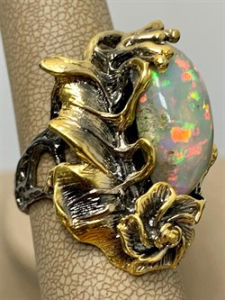 *Кольцо р.18 Опал Эфиопия АРТ 53015 (ВЕС 16,81 Г) - фото 214336