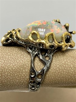 *Кольцо р.18 Опал Эфиопия АРТ 53015 (ВЕС 16,81 Г) - фото 214337