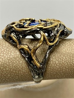 *Кольцо р.18 Синий Опал Австралия АРТ 38100 ВЕС 13,9 Г - фото 214406