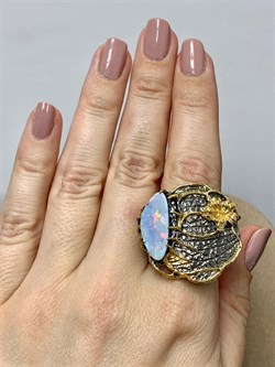 *Кольцо р.18,25 Голубой Опал Австралия АРТ 36132 (ВЕС 19,65 Г) - фото 214425 *Кольцо р.18,25 Голубой Опал Австралия АРТ 36132 (ВЕС 19,65 Г) - фото 214425