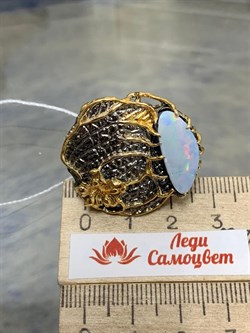 *Кольцо р.18,25 Голубой Опал Австралия АРТ 36132 (ВЕС 19,65 Г) - фото 214429 *Кольцо р.18,25 Голубой Опал Австралия АРТ 36132 (ВЕС 19,65 Г) - фото 214429