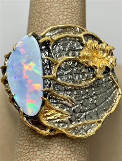 *Кольцо р.18,25 Голубой Опал Австралия АРТ 36132 (ВЕС 19,65 Г) - фото 214434 *Кольцо р.18,25 Голубой Опал Австралия АРТ 36132 (ВЕС 19,65 Г) - фото 214434