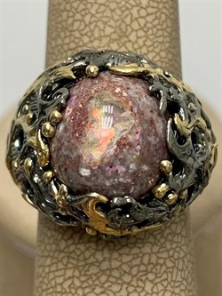 *Кольцо р.18,5 Опал Мексика АРТ 36274 (ВЕС 13,31 Г) - фото 214465