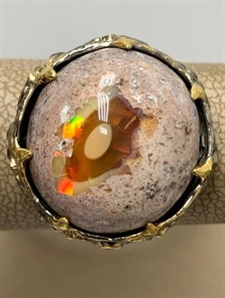 *Кольцо р.18,5 Опал Мексика АРТ 53361 (ВЕС 13,77 Г) - фото 214500