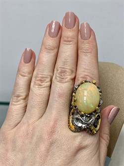 *Кольцо р.18,5 Опал Эфиопия АРТ 42734 (ВЕС 26,40 Г) - фото 214537