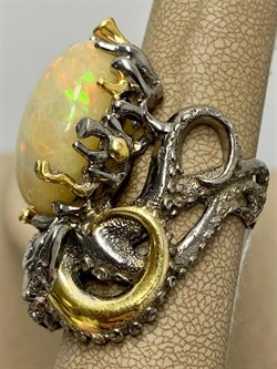 *Кольцо р.18,5 Опал Эфиопия АРТ 42734 (ВЕС 26,40 Г) - фото 214541