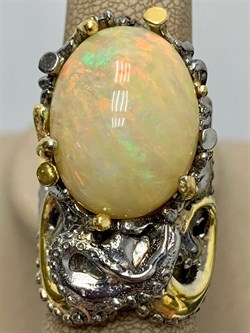 *Кольцо р.18,5 Опал Эфиопия АРТ 42734 (ВЕС 26,40 Г) - фото 214542