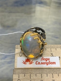 *Кольцо р.18,5 Опал Эфиопия АРТ 49115 (ВЕС 17,25 Г) - фото 214621