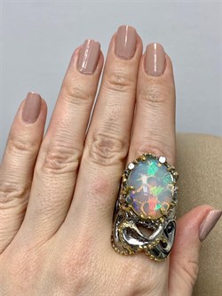 *Кольцо р.18,5 Опал Эфиопия АРТ 49352 (ВЕС 22,34 Г) - фото 214631