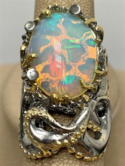 *Кольцо р.18,5 Опал Эфиопия АРТ 49352 (ВЕС 22,34 Г) - фото 214635