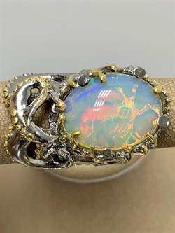 *Кольцо р.18,5 Опал Эфиопия АРТ 49352 (ВЕС 22,34 Г) - фото 214639