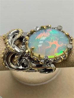 *Кольцо р.18,5 Опал Эфиопия АРТ 49352 (ВЕС 22,34 Г) - фото 214640